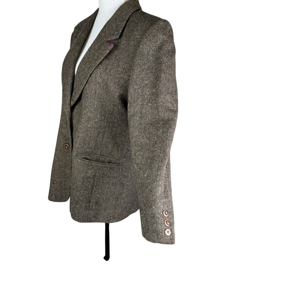 Pendleton 100% Wool Vintage Brown Herringbone Upc… - image 10